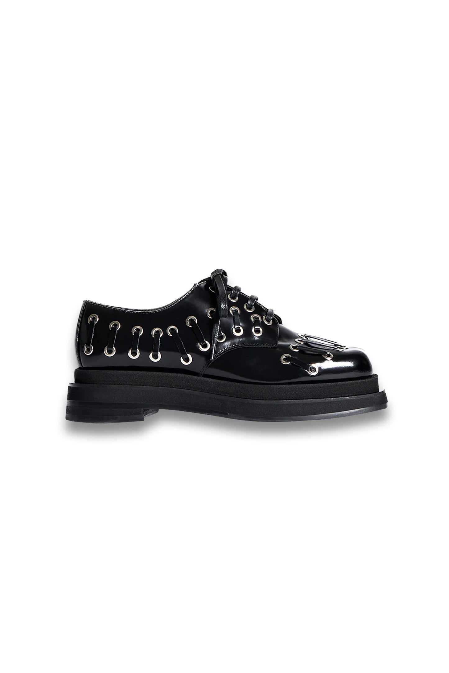 Heart Toe Platform Grommet Brogue