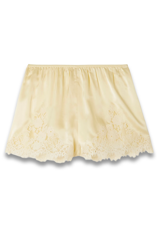 Iona Lace-trimmed Silk-satin Shorts