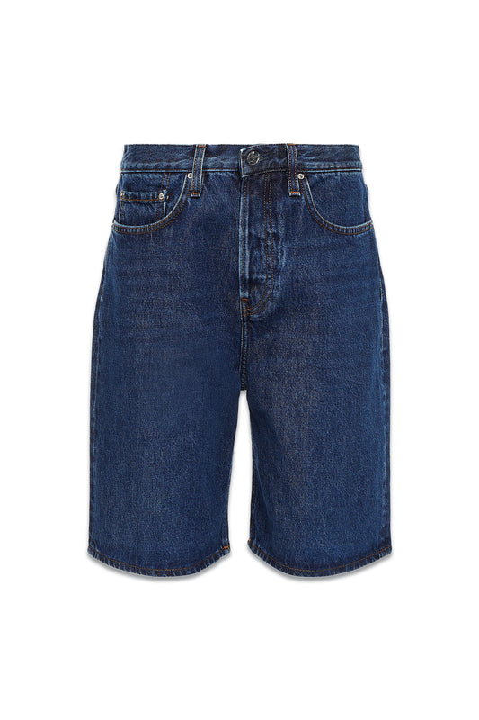 High-rise Wide-leg Denim Shorts