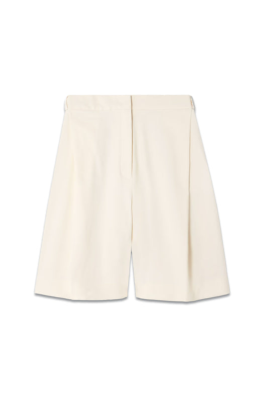 Bella pleated linen-blend shorts