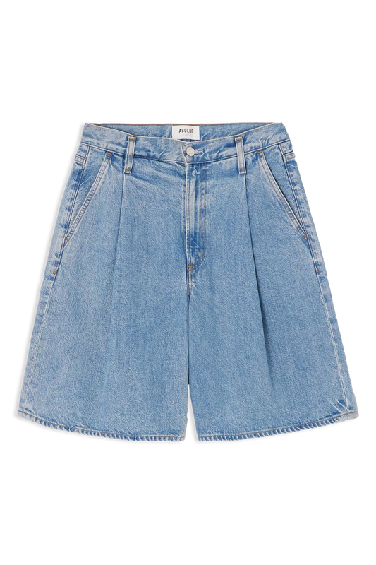 Ellis Pleated Denim Shorts