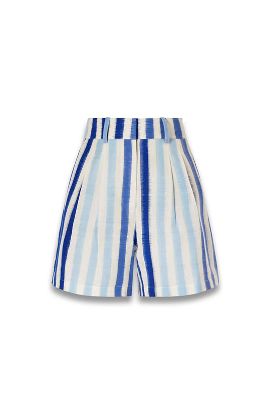 Beatrice Ikat Striped Cotton Shorts