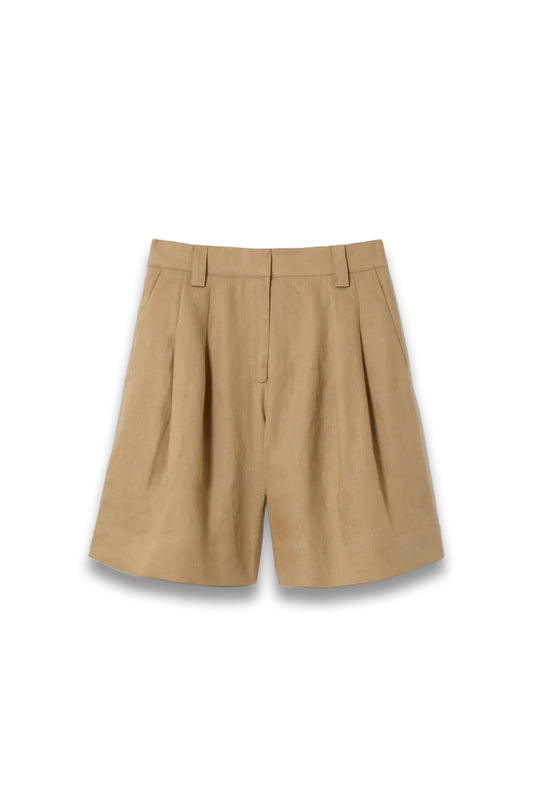 Linen Pleated Bermuda Short