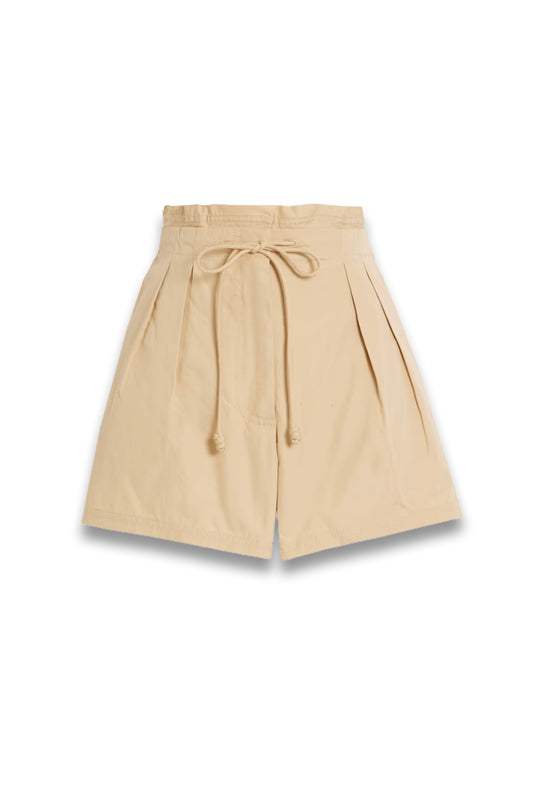 Camryn Pleated Cotton-Poplin Shorts