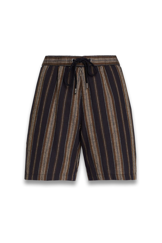 Striped Cotton, Linen and Ramie-Blend Shorts