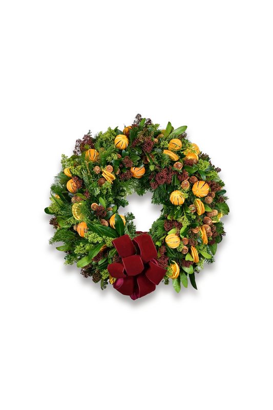 Pine & Orange Real-foliage Wreath 40cm