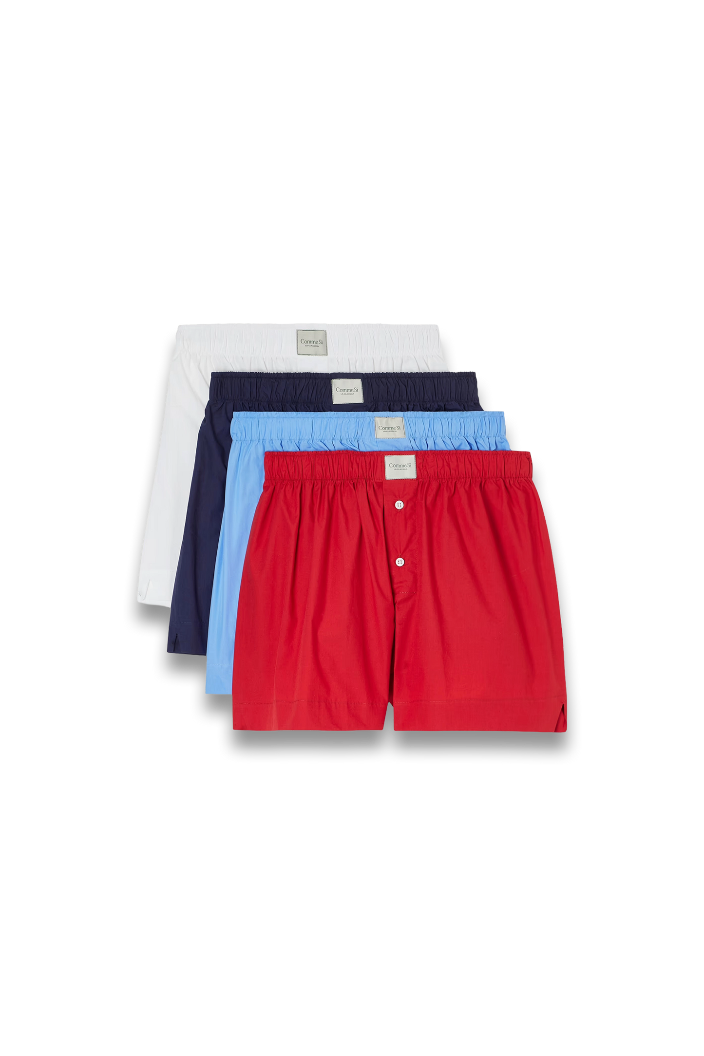 Quartetto Set of Four Cotton-poplin Shorts