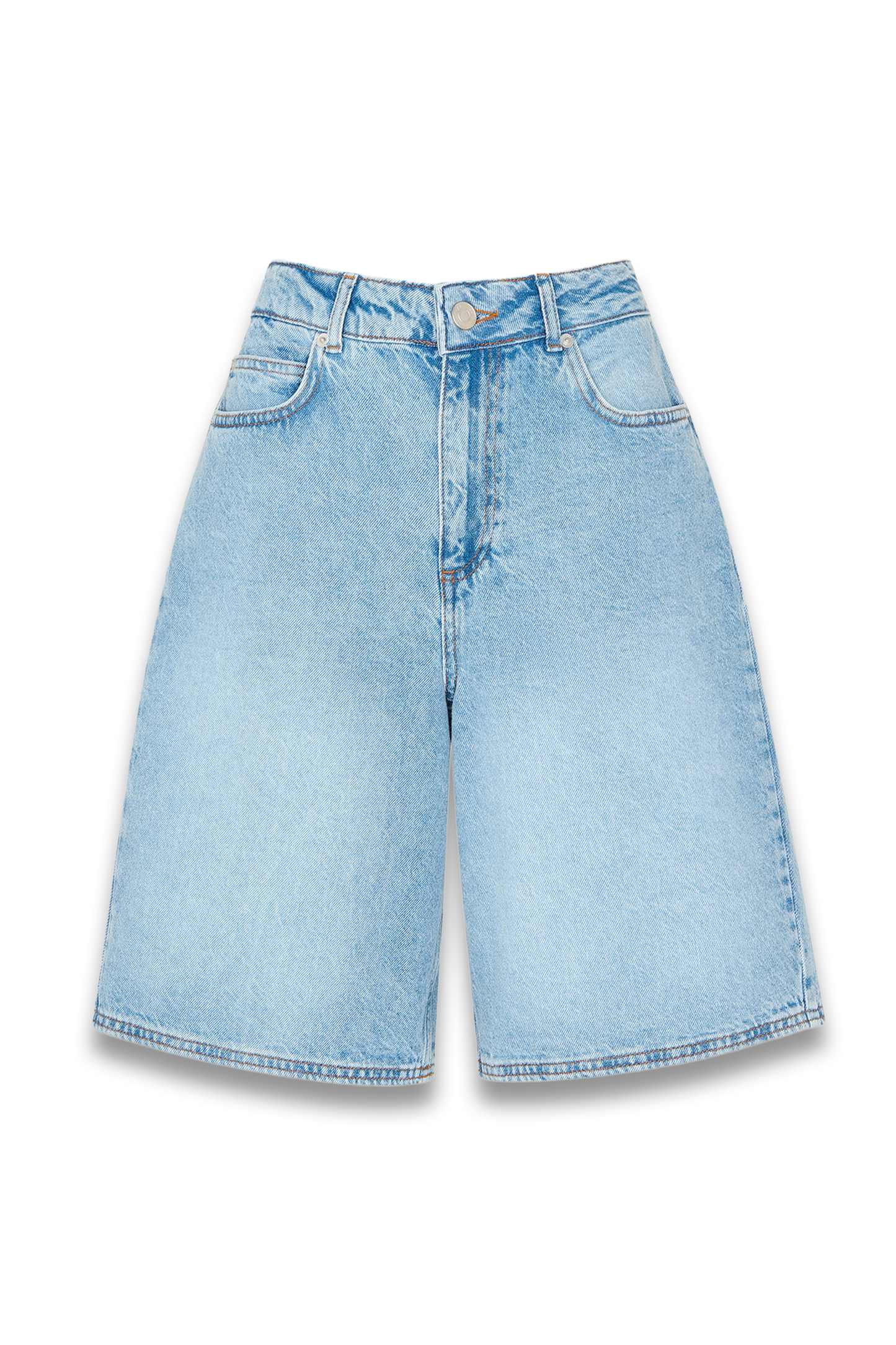 Light Wash Authentic Knee-Length Short