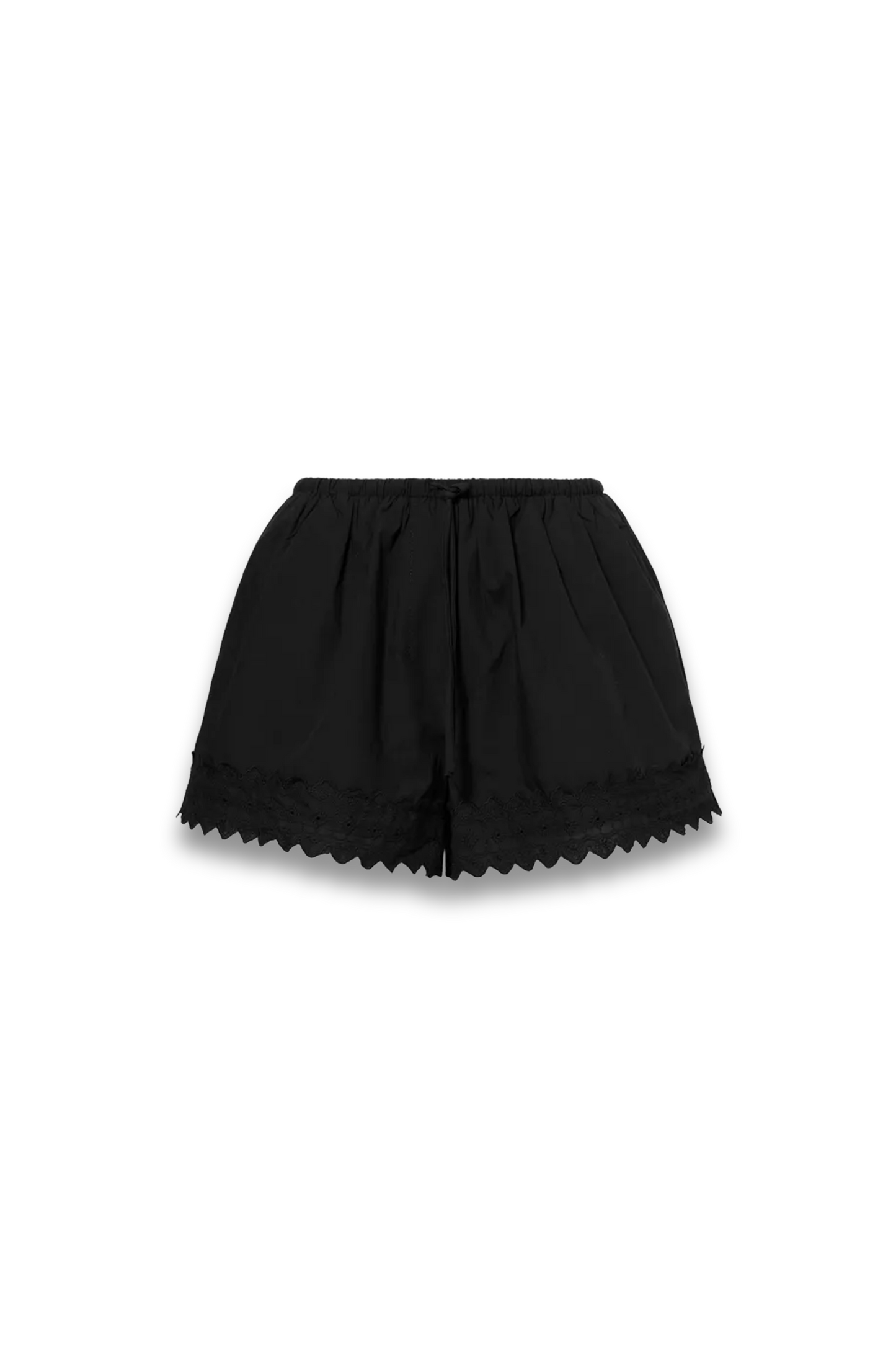 Annabel Cotton-blend Lace-hem Shorts