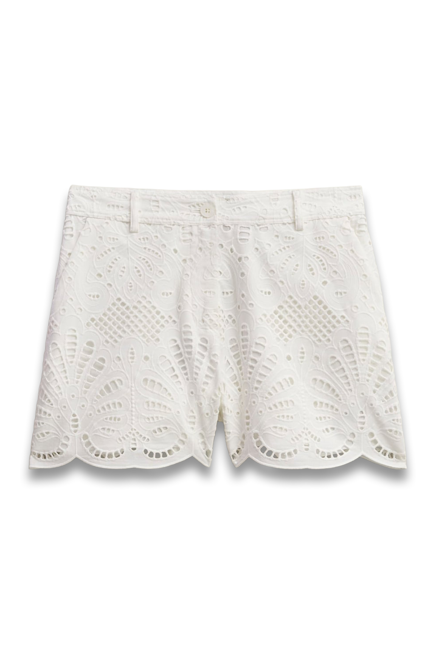 White Buscot Cotton Broderie Shorts