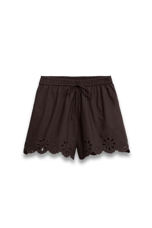 Brin Broderie Hem Pull On Shorts