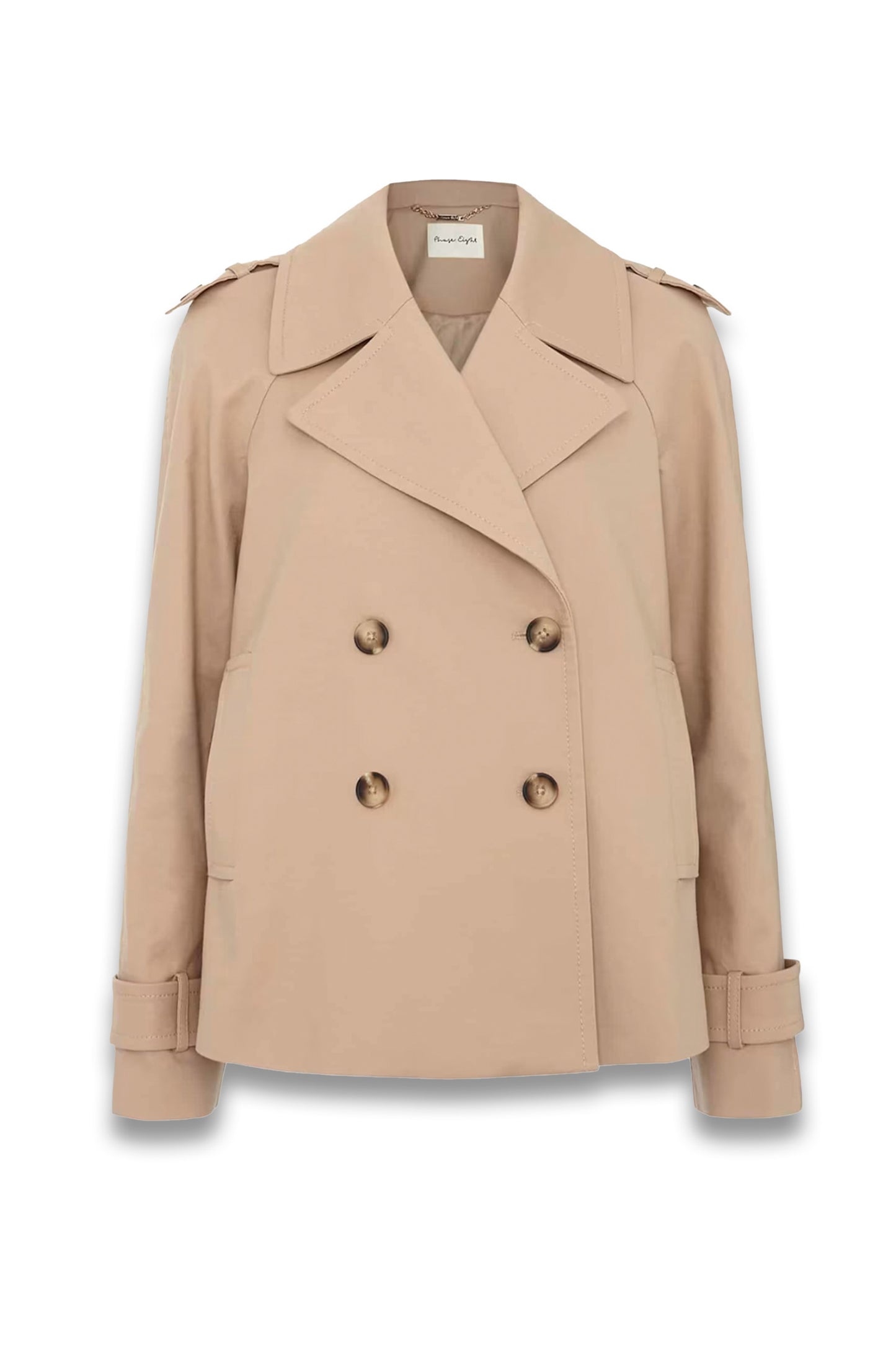 Lola Camel Cropped Trench Jacket