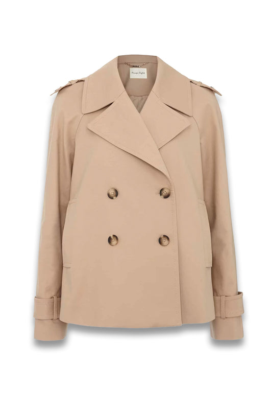 Lola Camel Cropped Trench Jacket