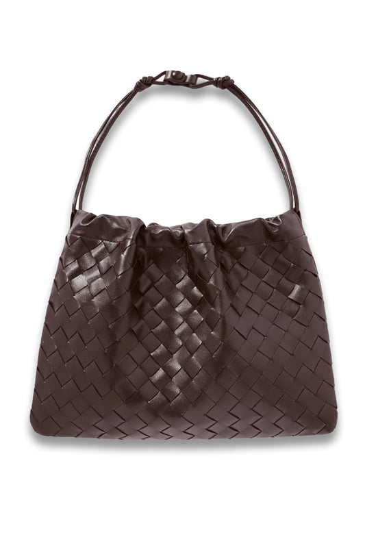 Intrecciato leather pouch