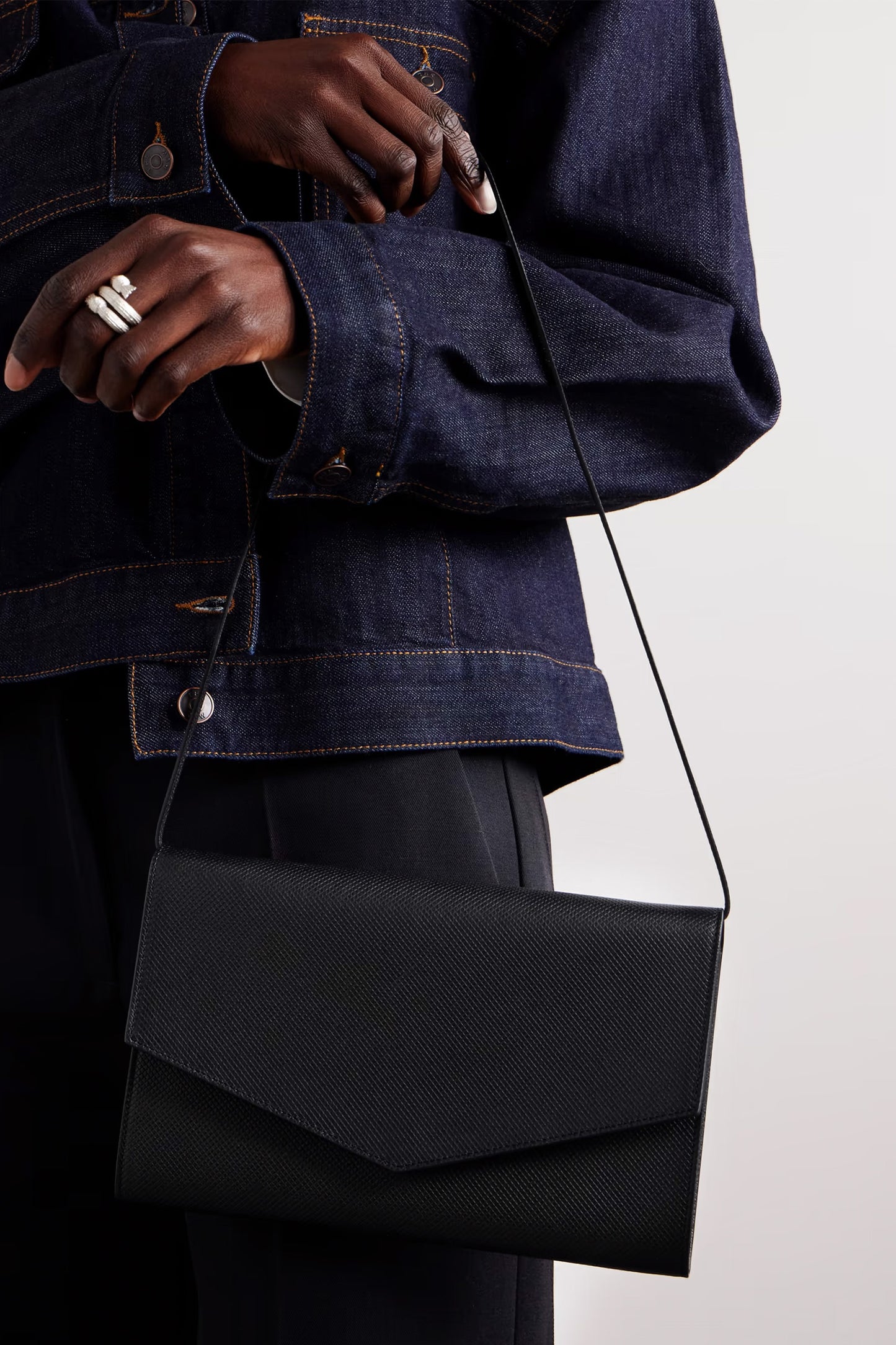 Envelope large leather shoulder bag