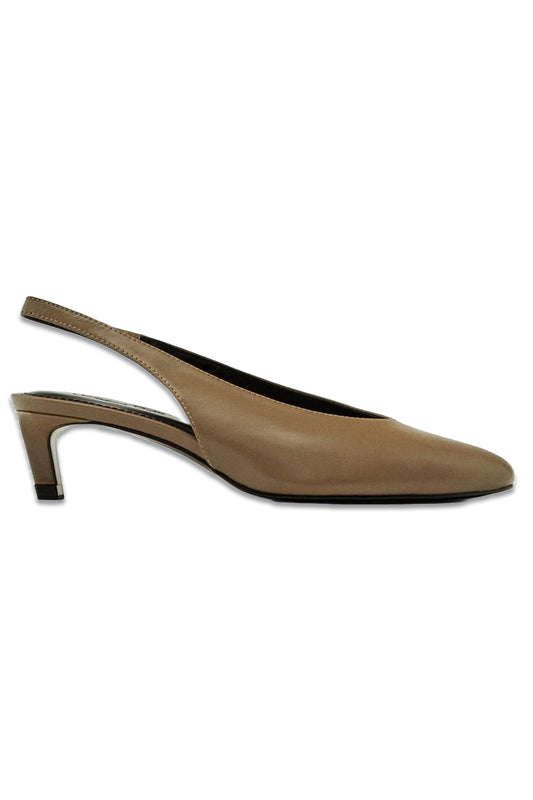 Round Toe Slingback Heeled Shoes