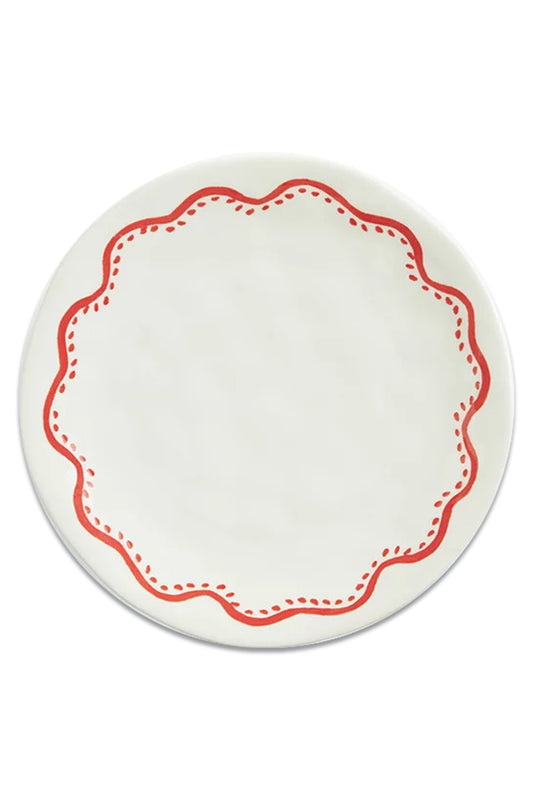 John Lewis Flora Fine China Side Plate, 20cm, Red