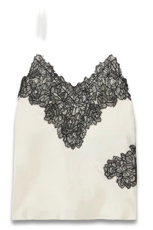 Lace-Trimmed Silk-twill Camisole