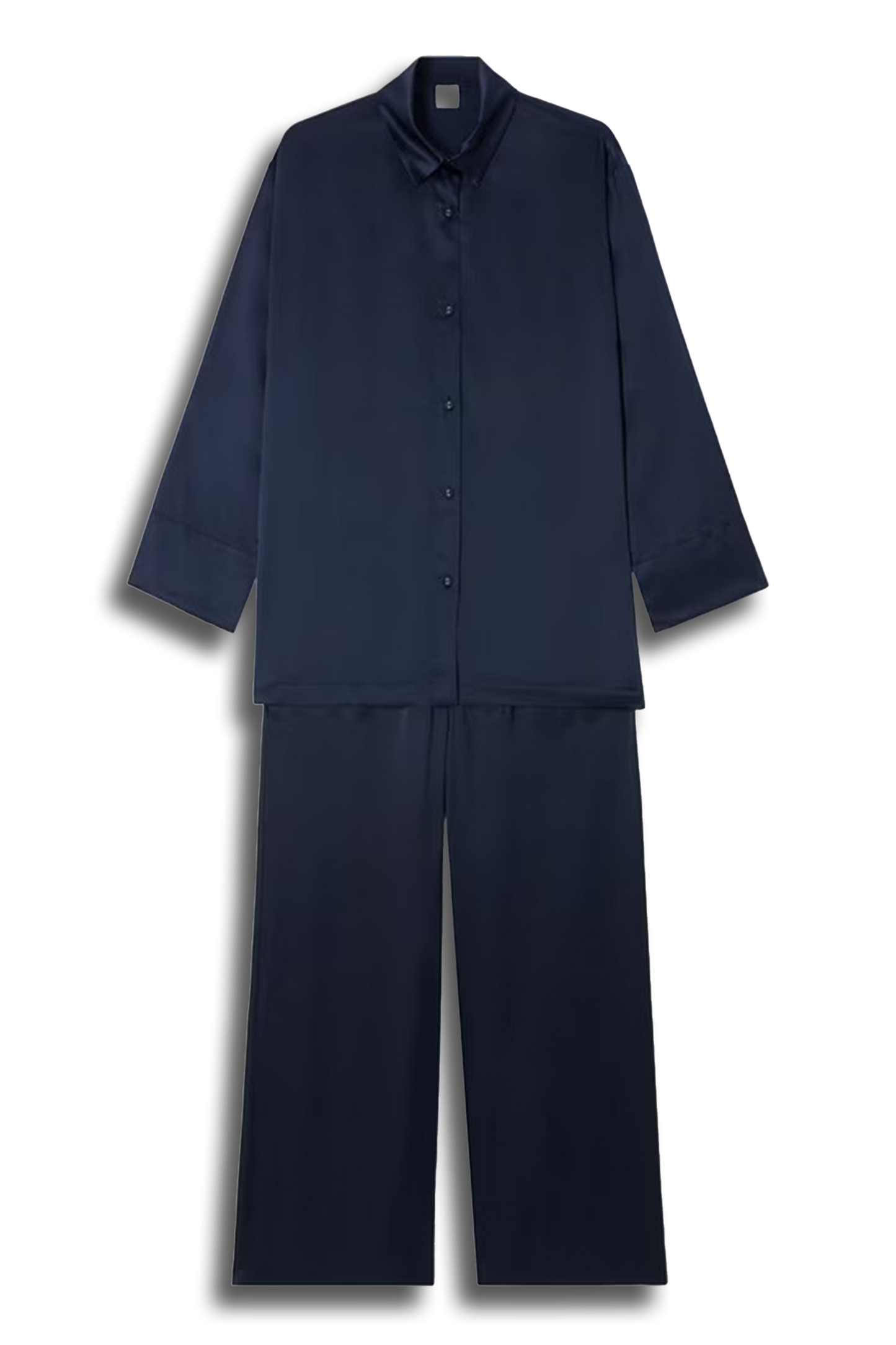 Relaxed Silk Pyjama Set, Navy