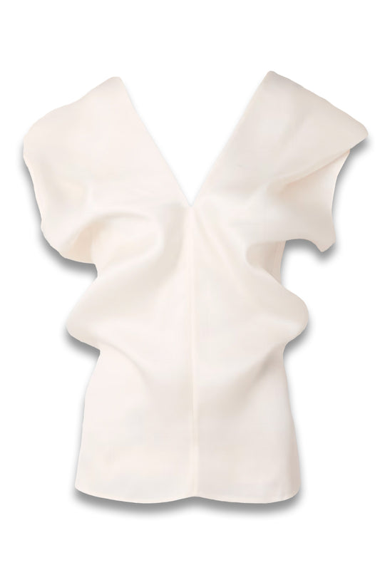 Ami Draped Silk-gazar Top