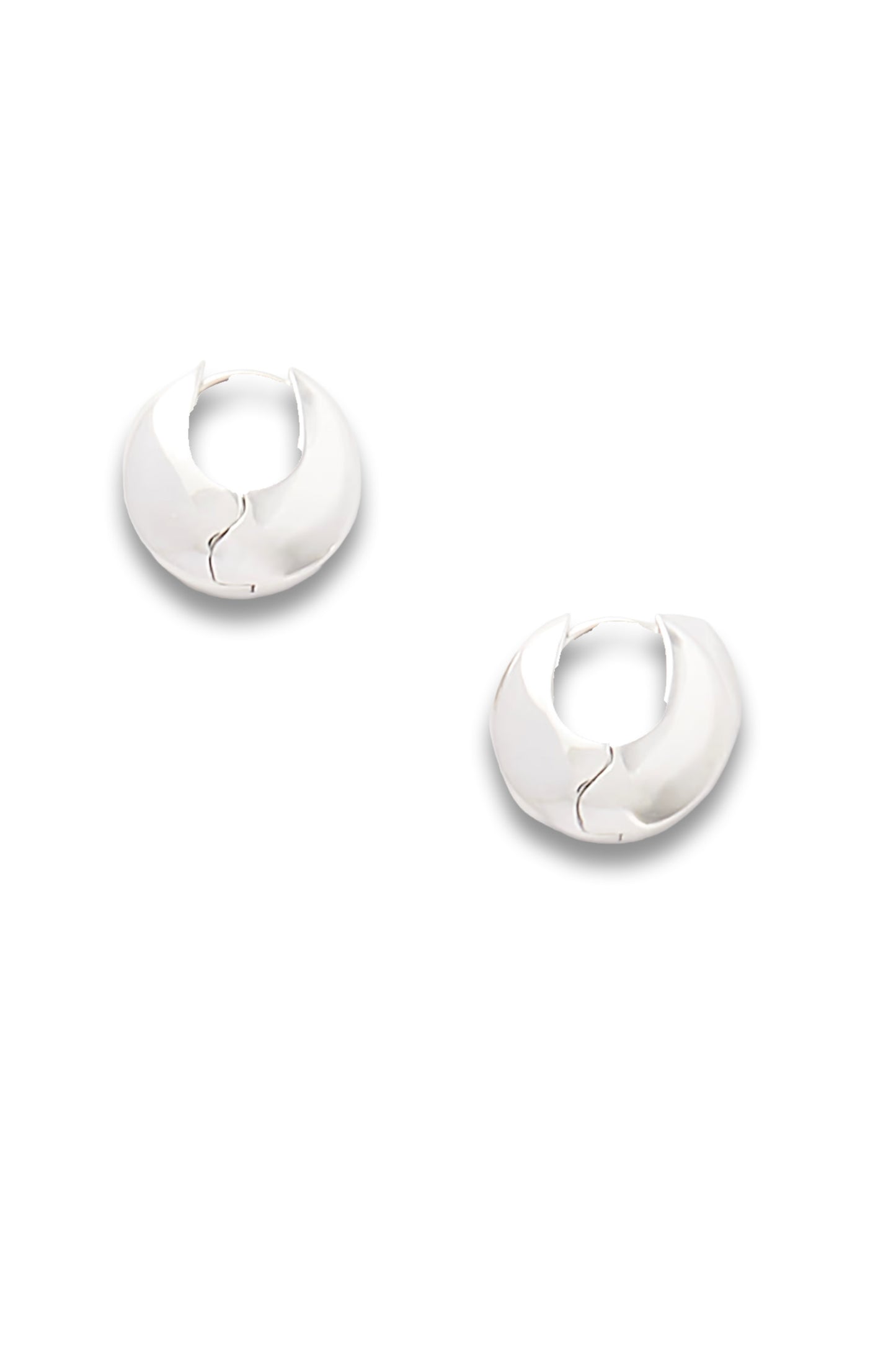 + NET SUSTAIN Bialy Large Silver Hoop Earrings