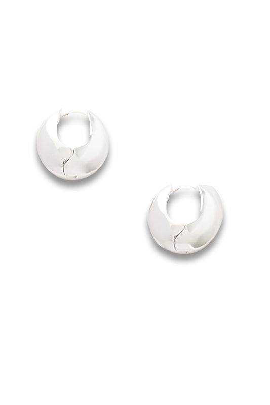 + NET SUSTAIN Bialy Large Silver Hoop Earrings