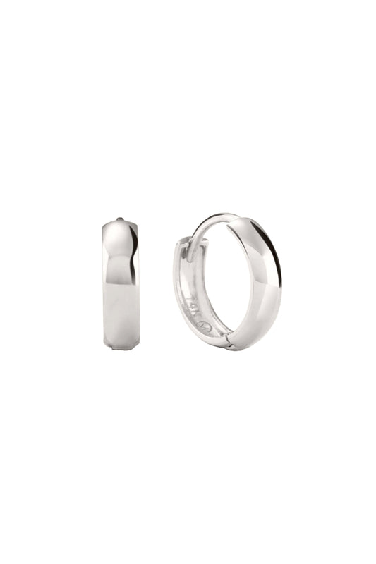 Bold Huggie Hoops 14K White Gold
