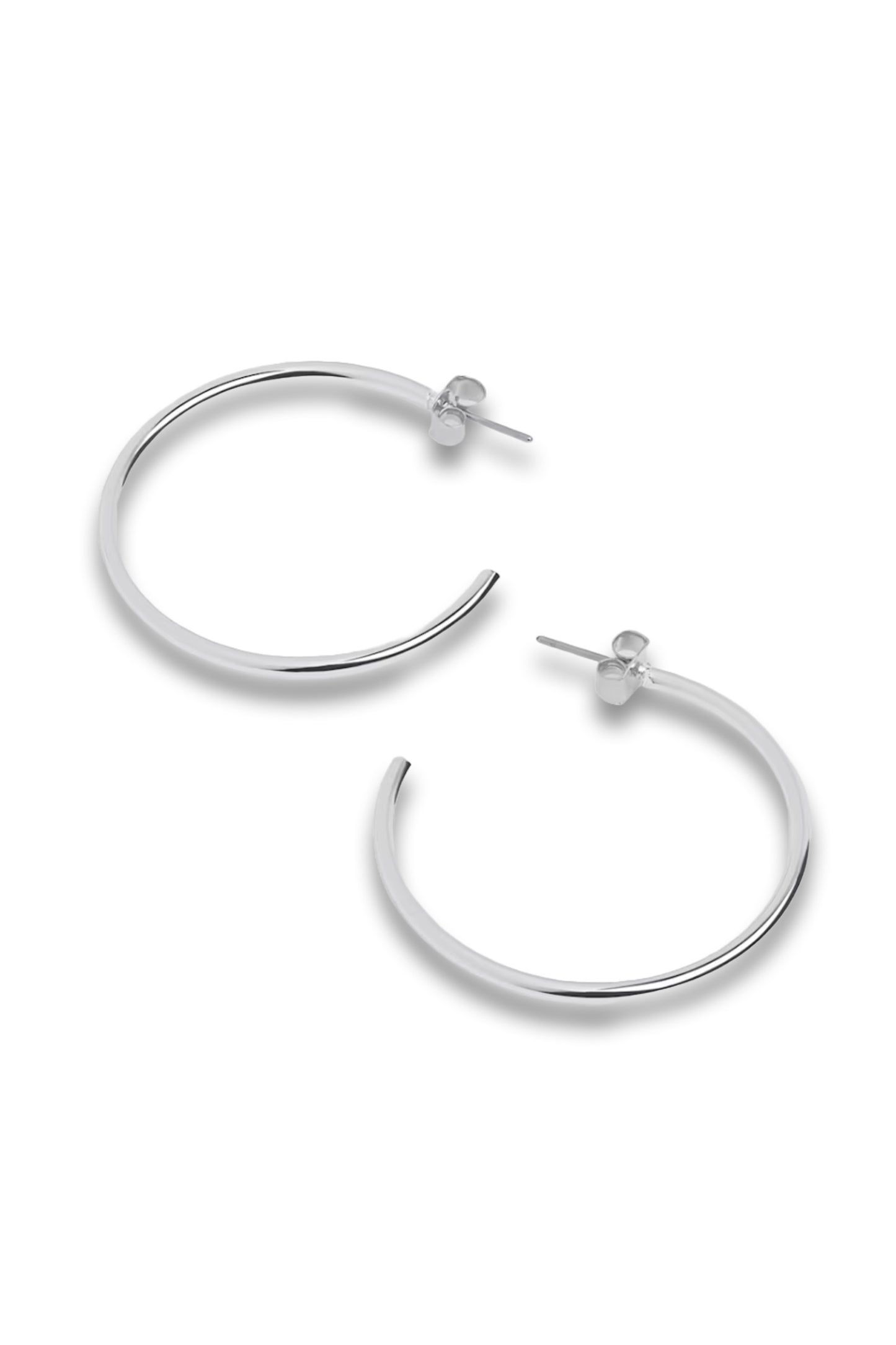 Silver Large Classic Hoop Earring