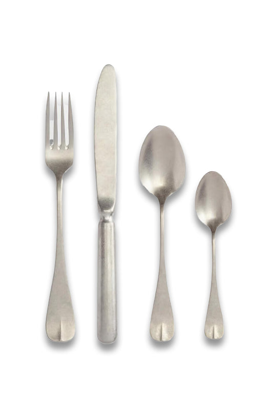 Stonewashed Cutlery, Set of 24, Silver