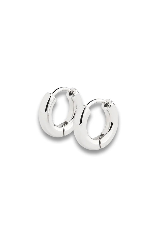 Silver Classic Huggie Hoop
