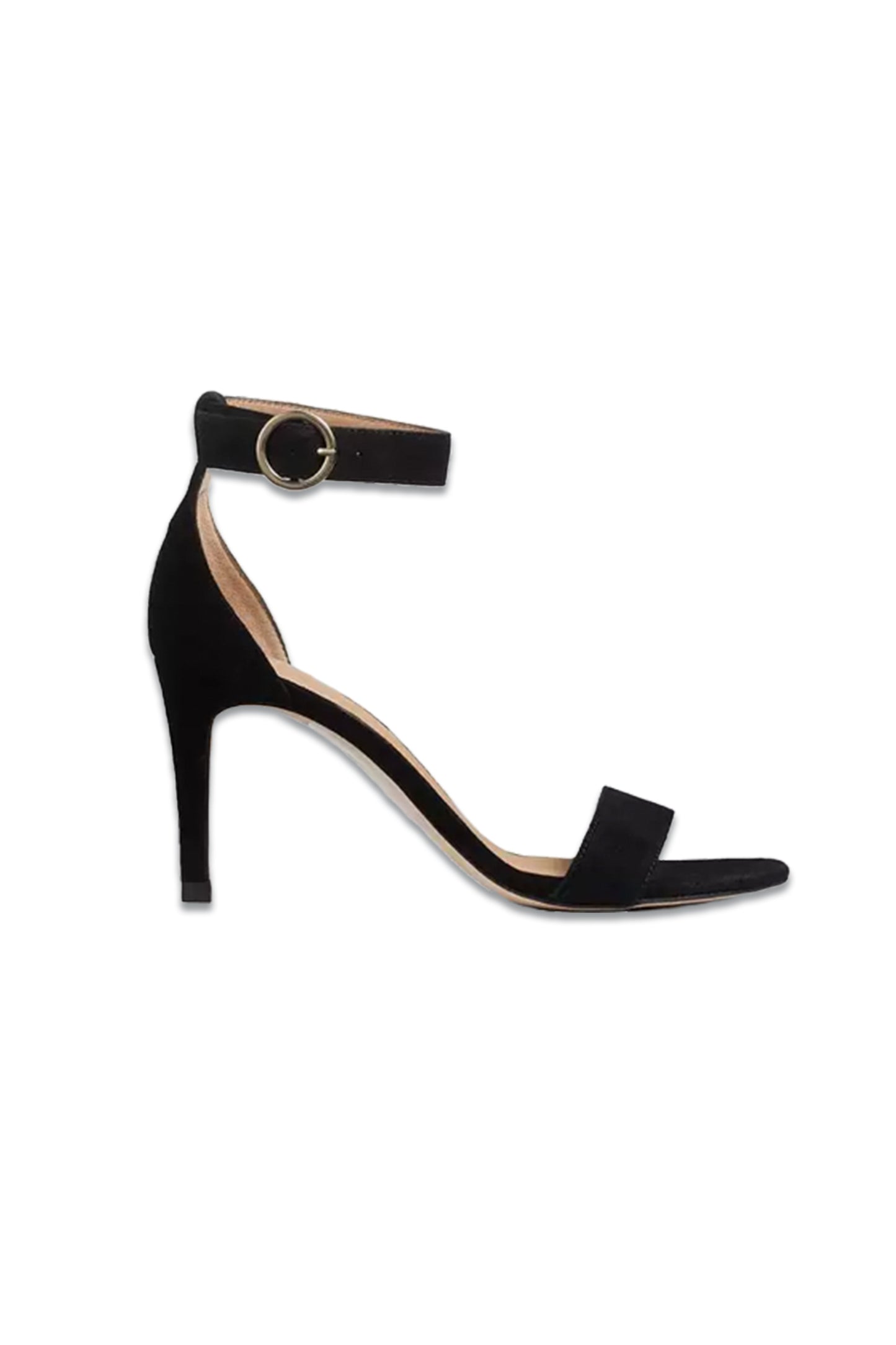 Ivy Black Suede Single Strap Sandals