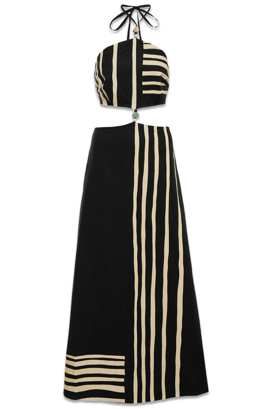 Embellished Cutout Cotton Maxi Dress