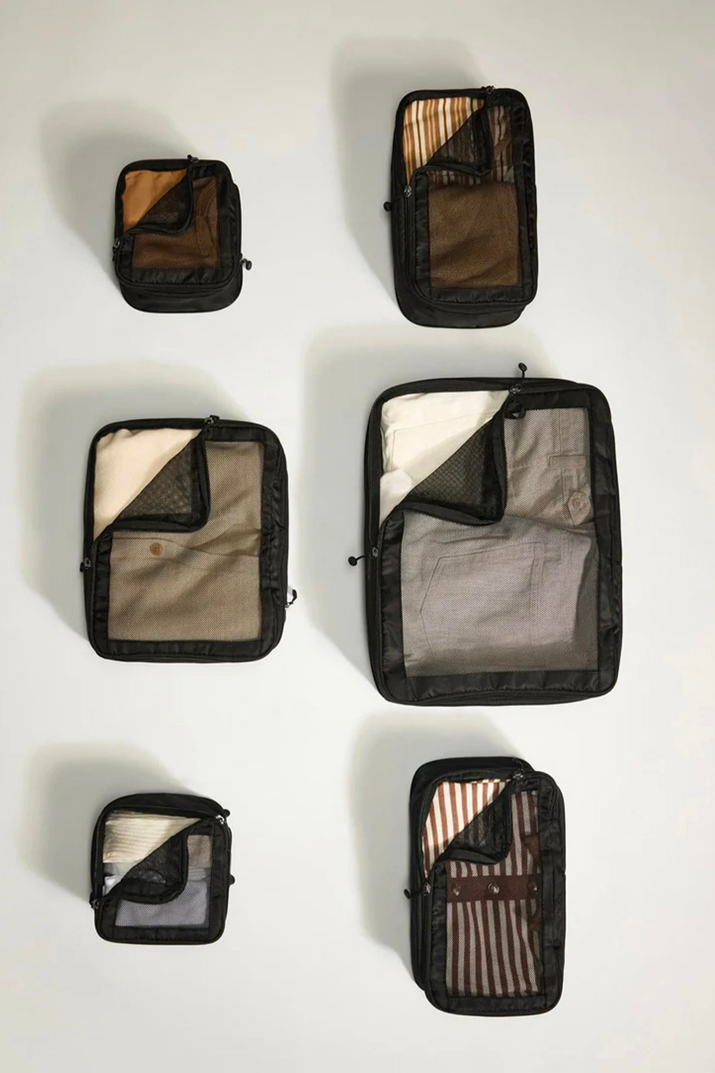 Set of 6 Packing Cubes in Black