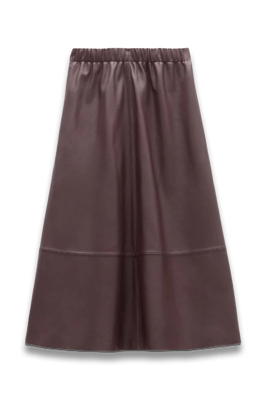 Agatha Leather Midi Skirt