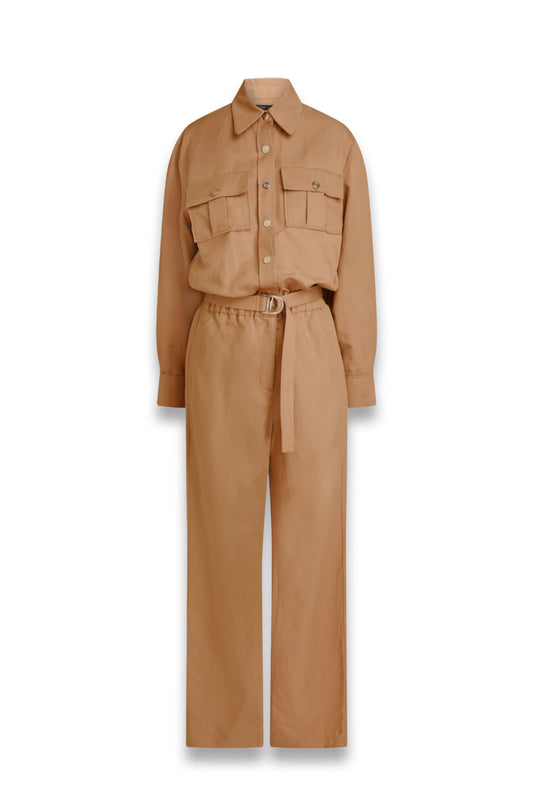 Belted Twill Jumpsuit