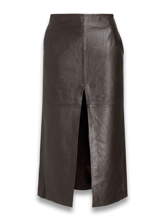 Mallory Leather Midi Skirt