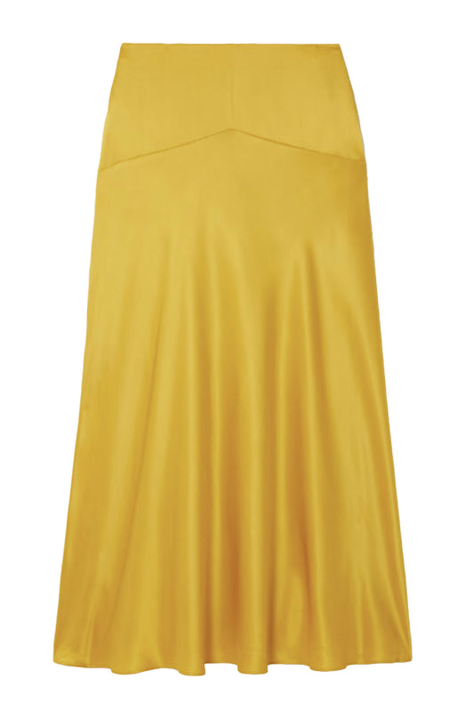 Clover Silk-Satin Midi Skirt