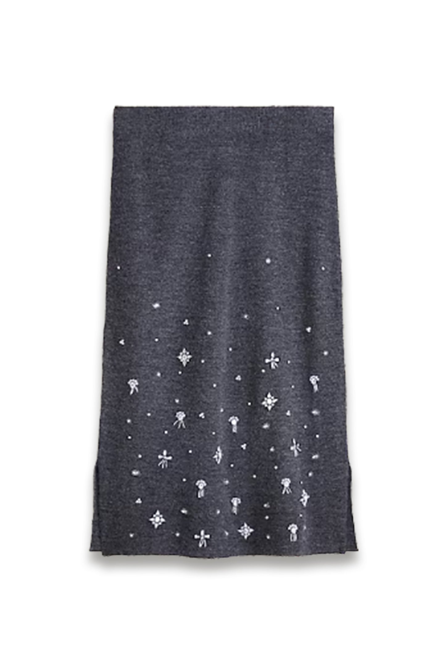 Collection Wool-blend Midi Skirt with Crystal Embellishments
