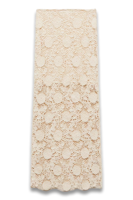 Long Crochet Floral Skirt