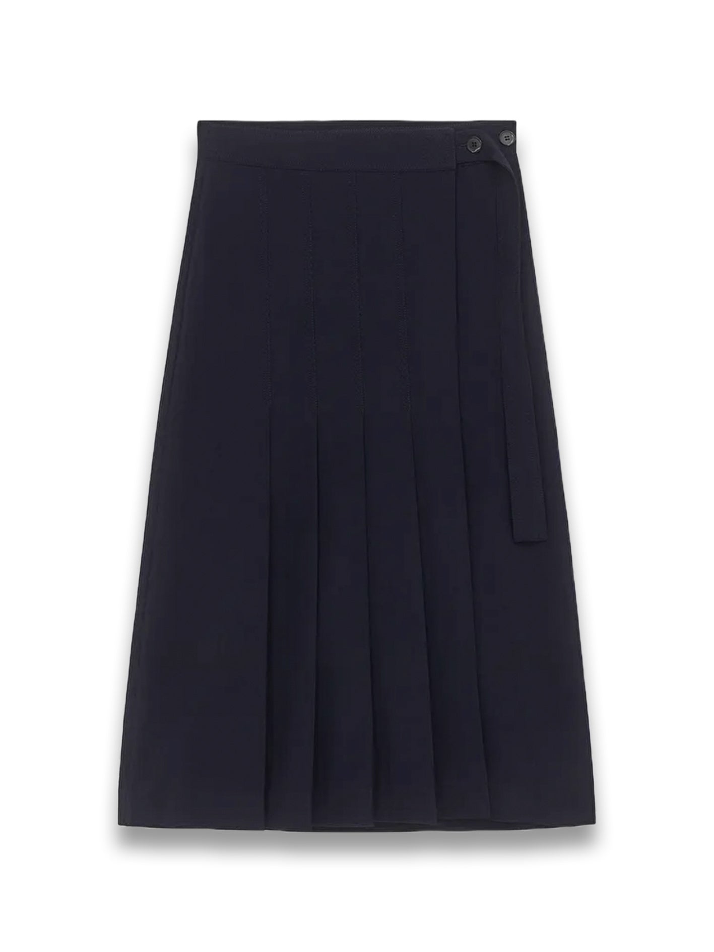 Pleated Wool-Blend Skirt