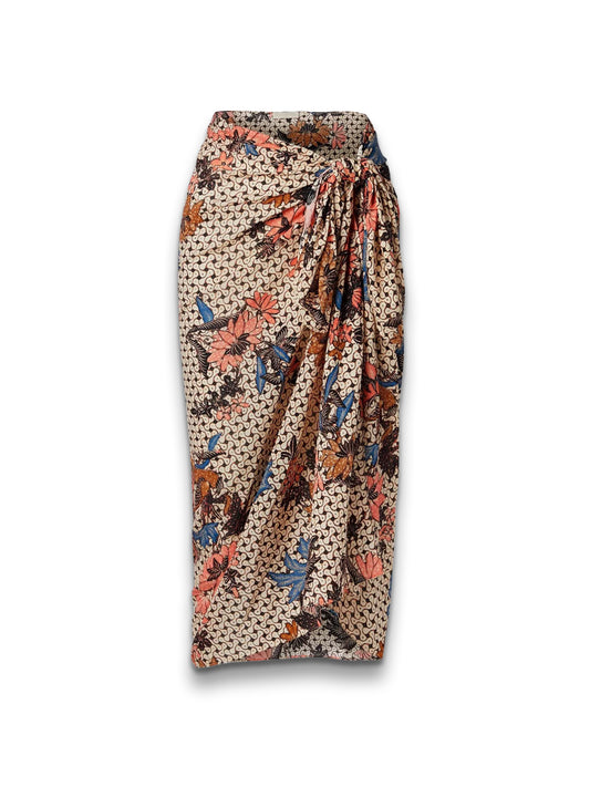Paz printed cotton-blend voile pareo