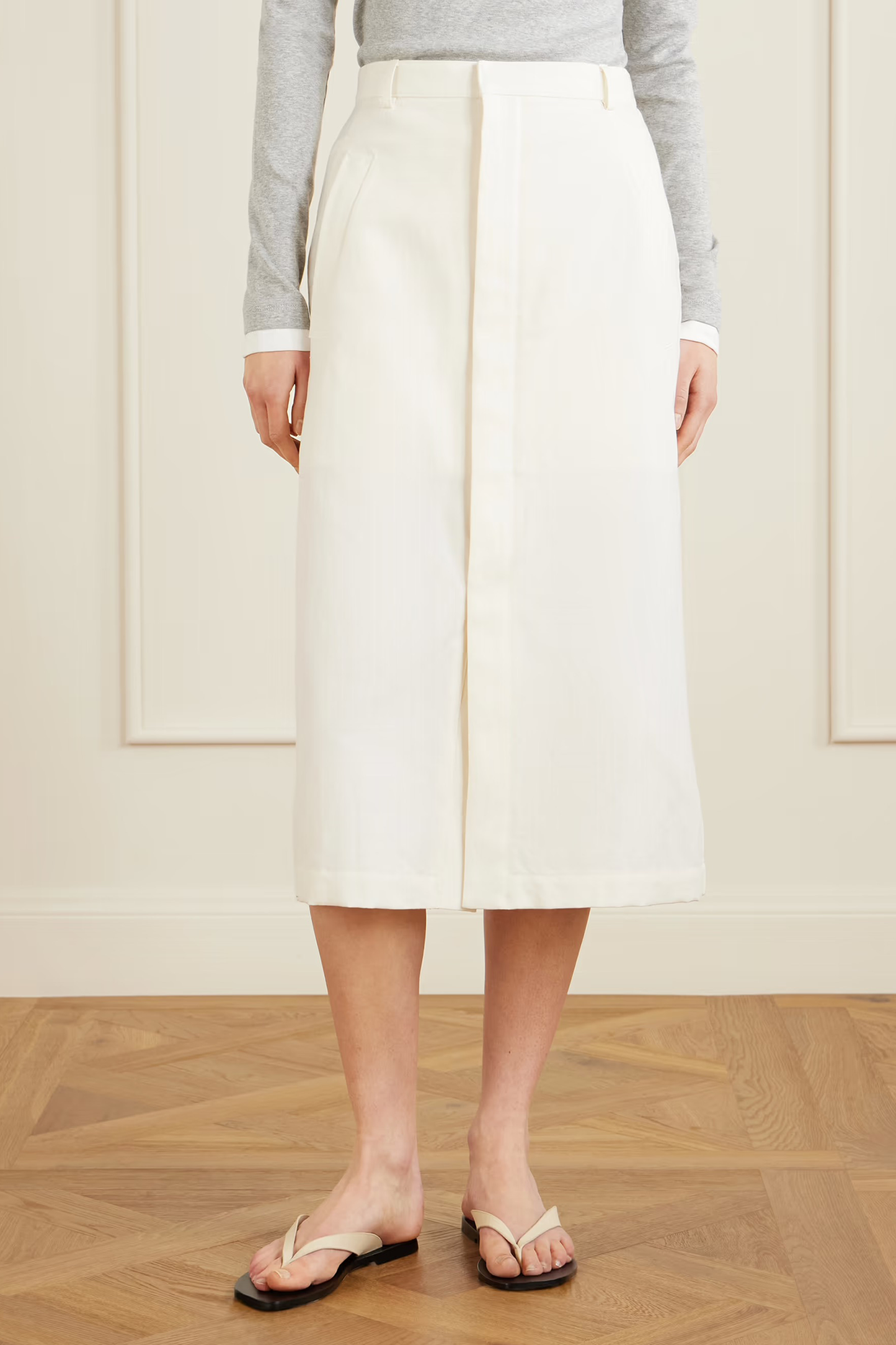 Wool, Cotton and Linen-blend Skirt