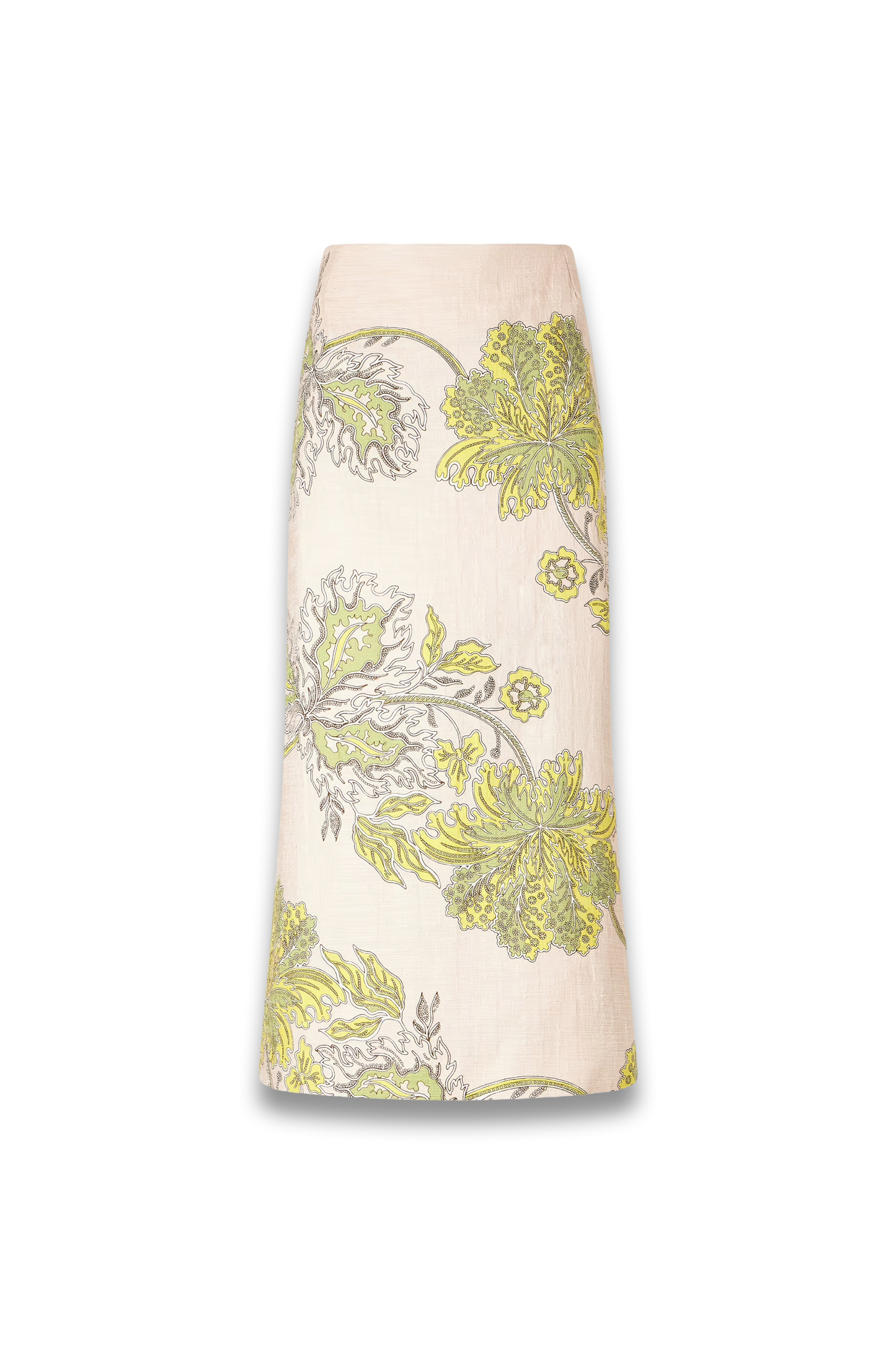 Floral-print Textured Cotton-blend Midi Skirt