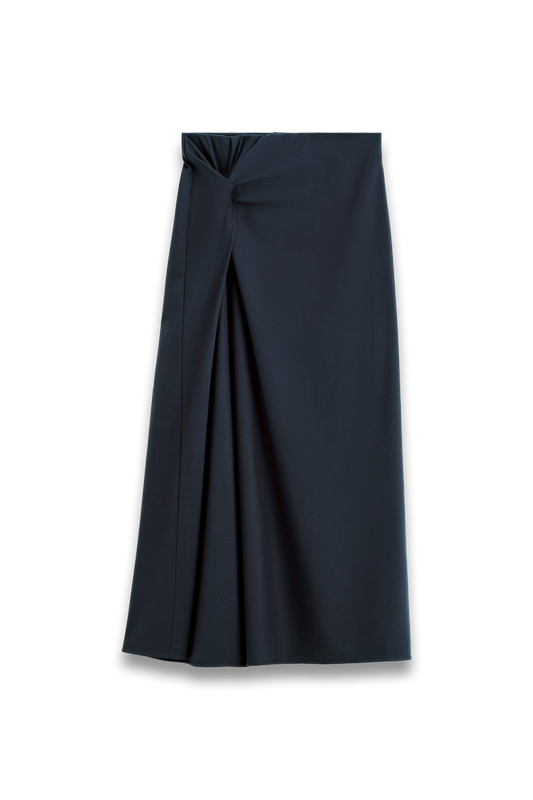 Twist-detail Jersey Midi Skirt