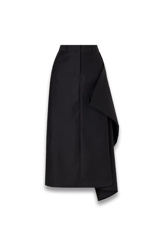 Augusta Wool and Silk-blend Faille Midi Skirt
