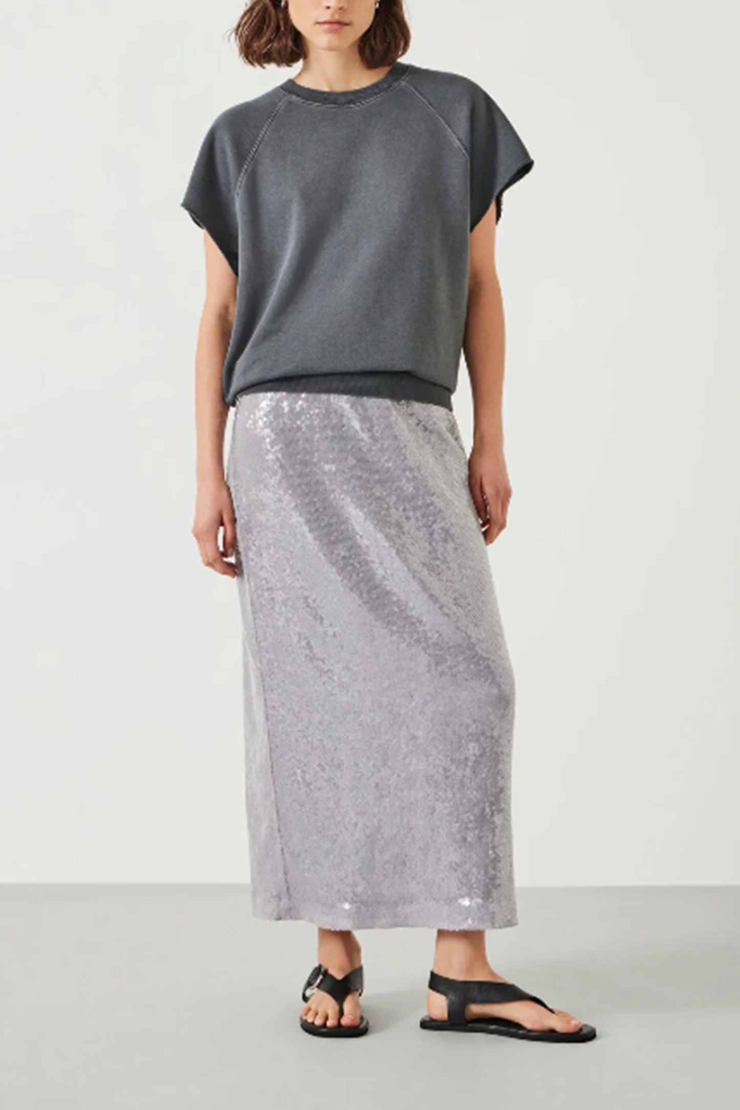 Anais Sheer Sequin Midi Skirt