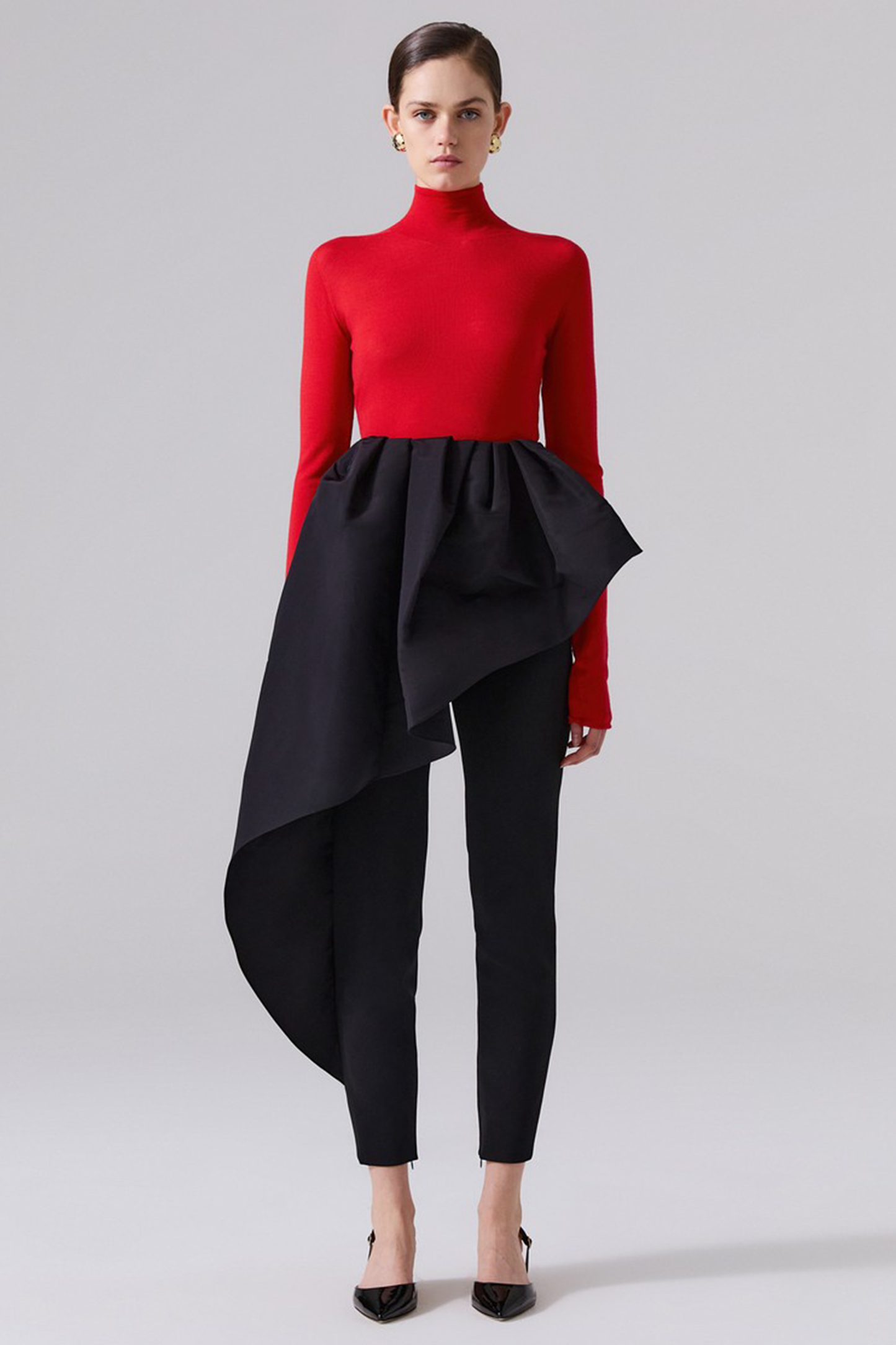 Draped Front Skinny Pants