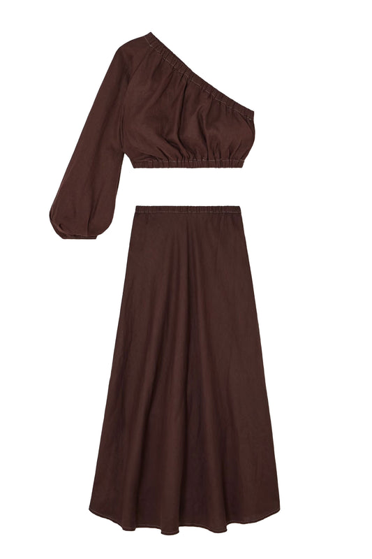 Heba Linen Top and Skirt