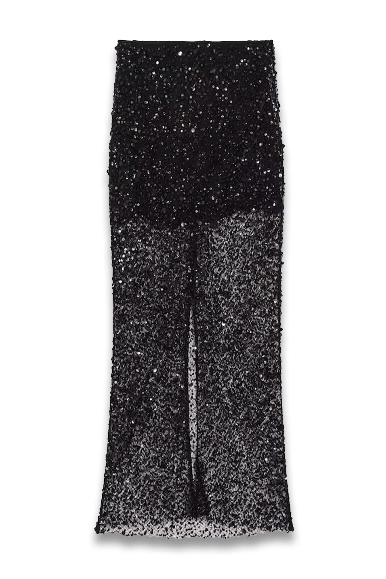Anna Quan Embellished Netted Midi Skirt in Black