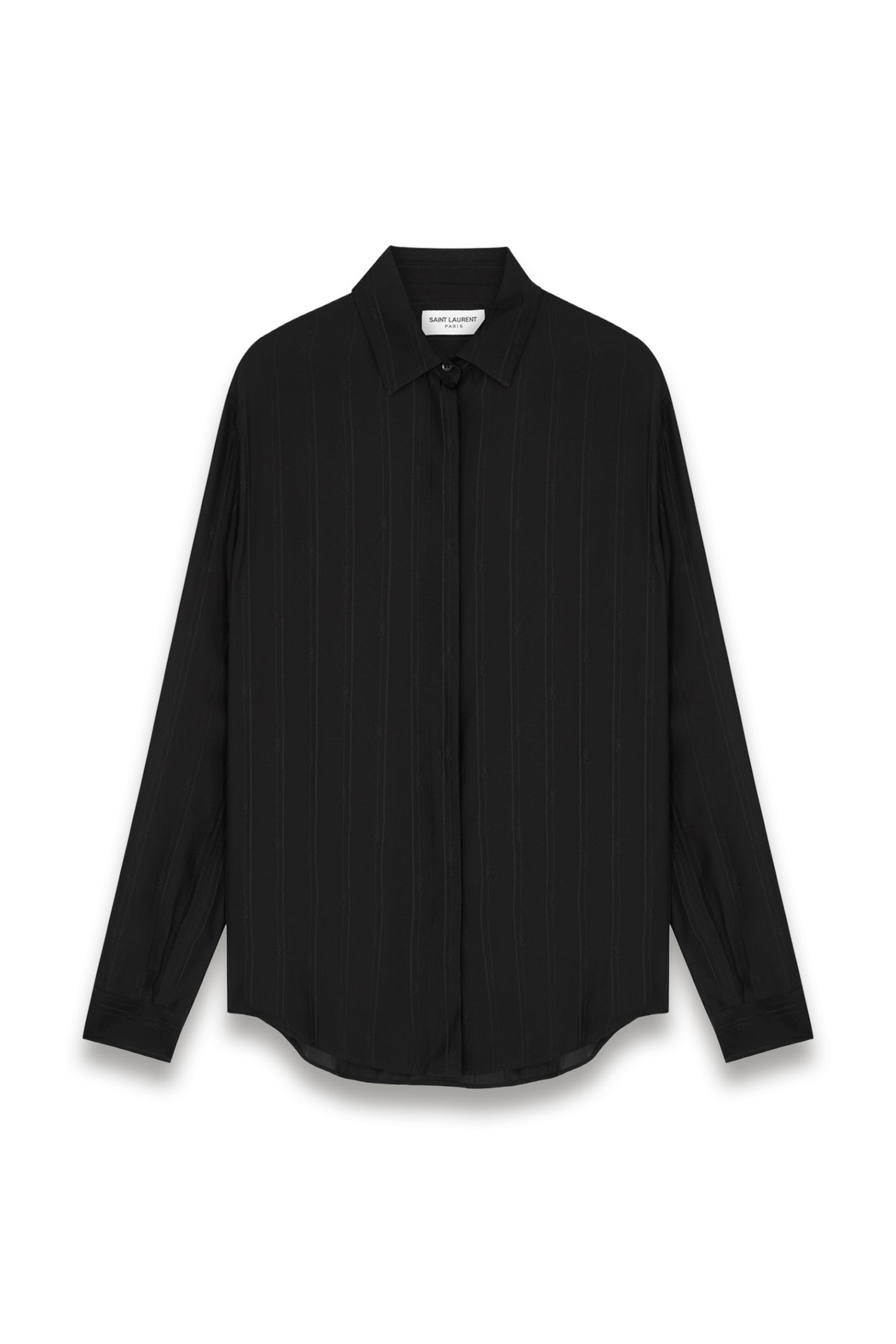 Stripe and Logo-jacquard Silk Shirt